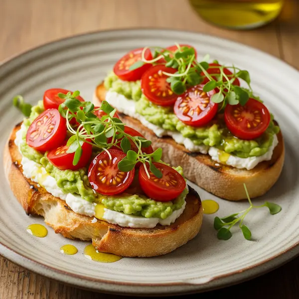 Mini-sandviș cu avocado și roșii