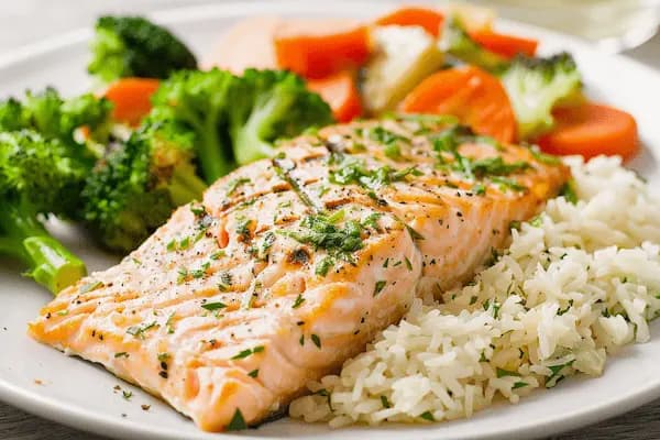 File de somon cu orez și morcov