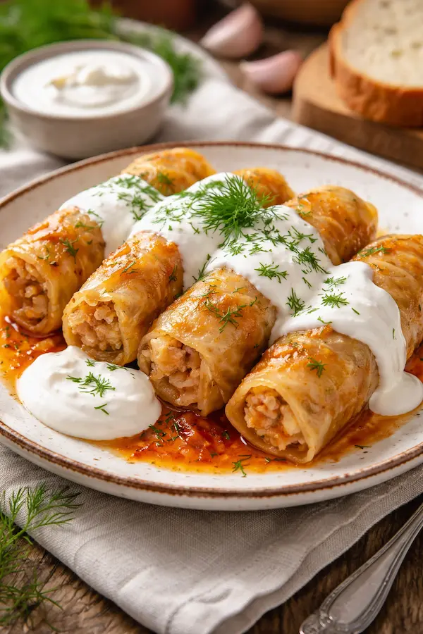 Sarmale simple cu smântână